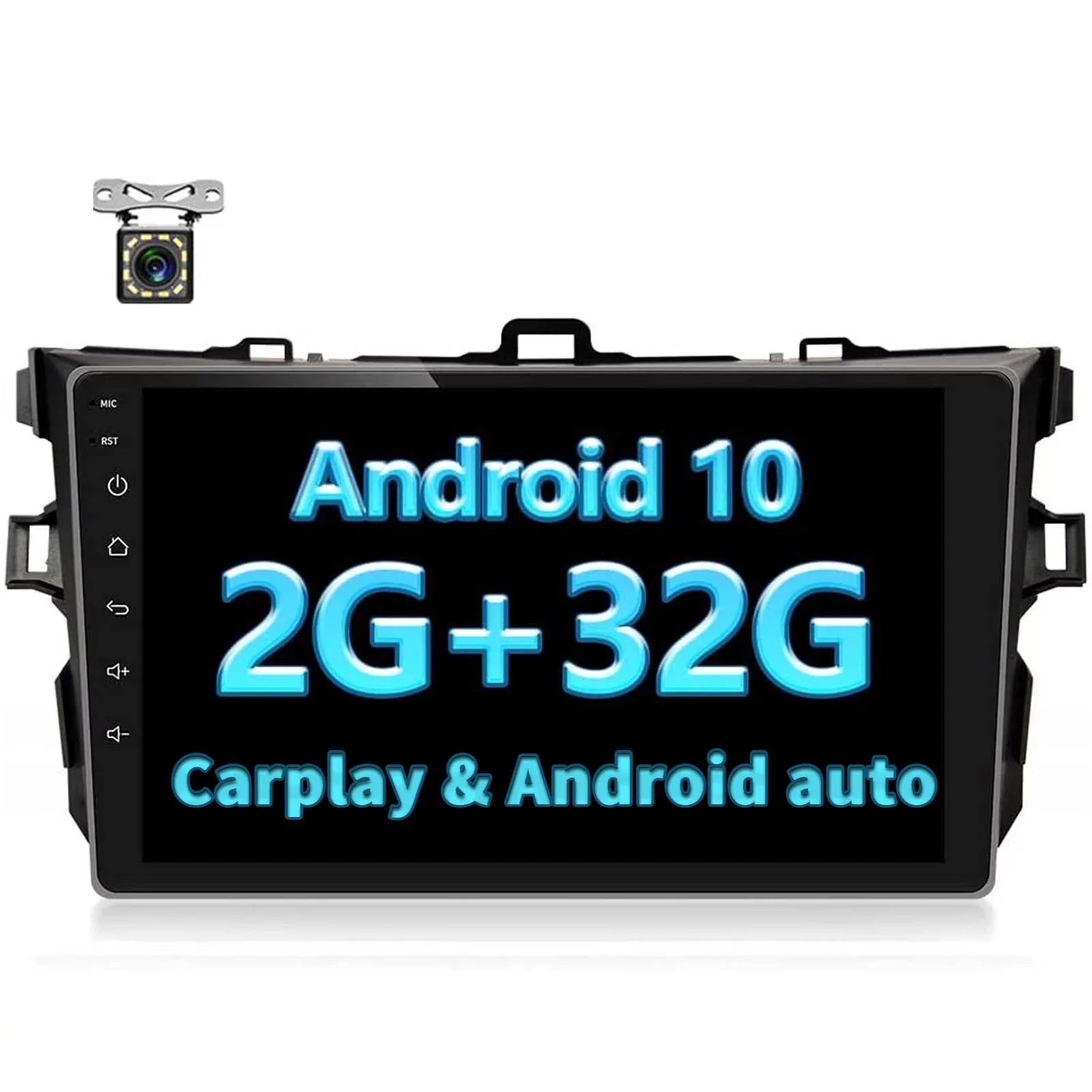 Android Car Stereo for Toyota Corolla 2006 2007 2008 2009 2010 2011 2012, 9 Inch Car Radio with  Navigation Touch Screen Android Head Unit Built-in Bluetooth//WiFi + Backup Camera 2GB 32GB