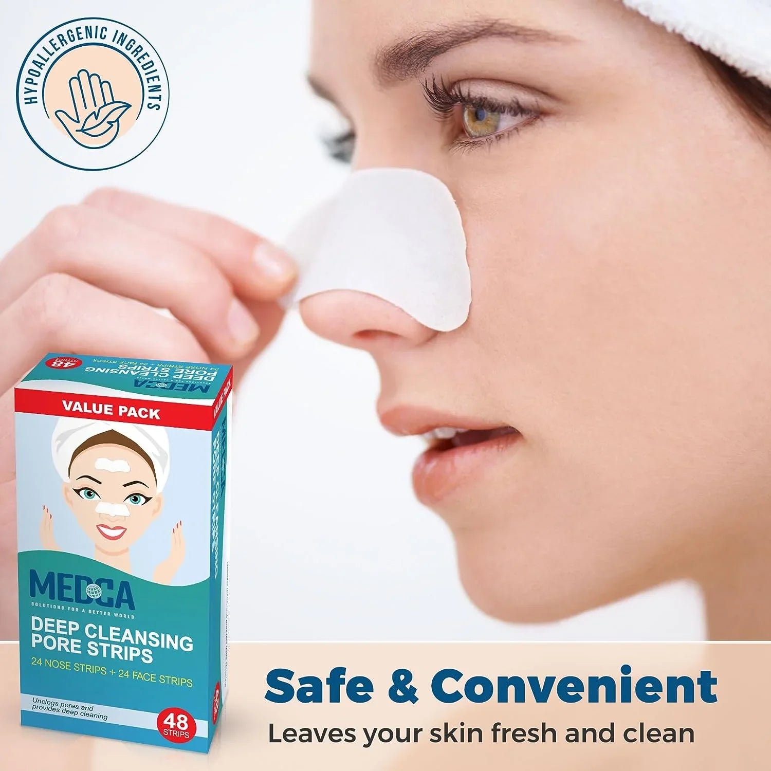MEDca Deep Cleansing Pore Strips Combo Pack, 48 Strips Sensitive Facial Cleansers