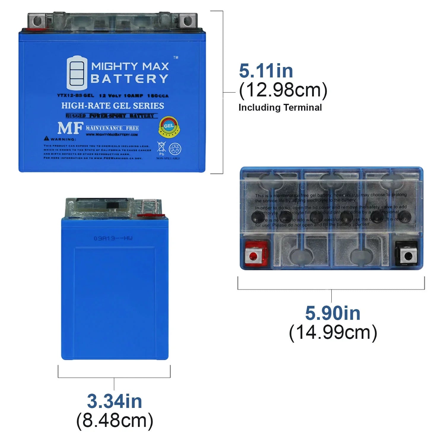 '- 12V 10Ah  Replacement Battery Compatible with Honda 250  FourTrax Recon 97-17 - 2 Pack