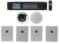 4)  5.25" White Commercial Wall+6.5" Ceiling Speakers+Amp Restaurant/Cafe/Bar