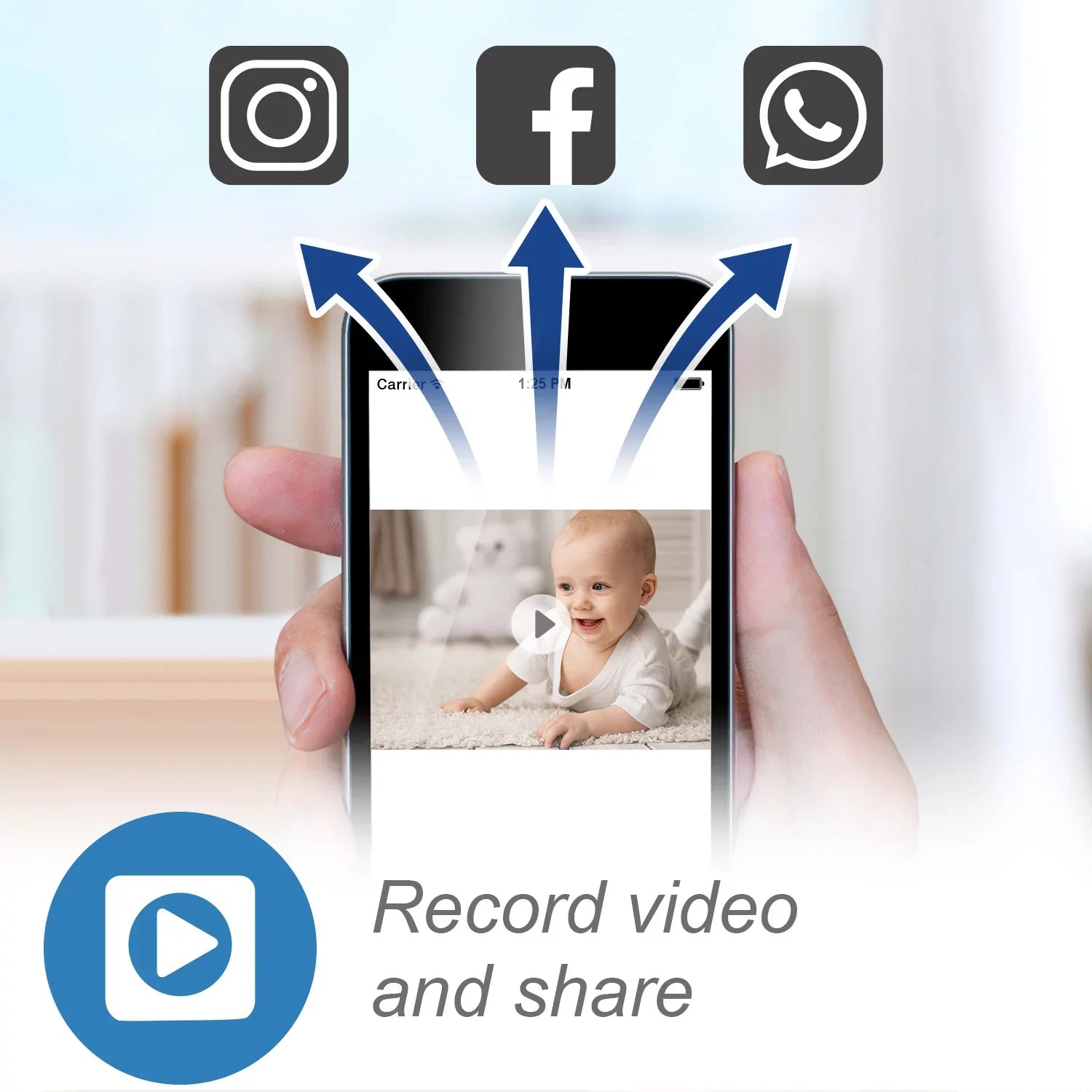 VTech Smart WiFi Video Baby Monitor with 5-inch High Definition Display and 1080p 360-Degree Panoramic Viewing Pan and Tilt  Camera, , White