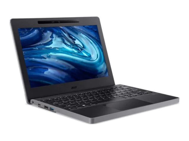Acer TravelMate  11 -33 - 180-degree hinge design - Intel -series -  / up to 3.4 GHz - Win 11 Pro -  Graphics - 4   - 128  eMMC - 11.6"  1366 x 768 - Wi-Fi 6E, Bluetooth - shale black - kbd:  Intl