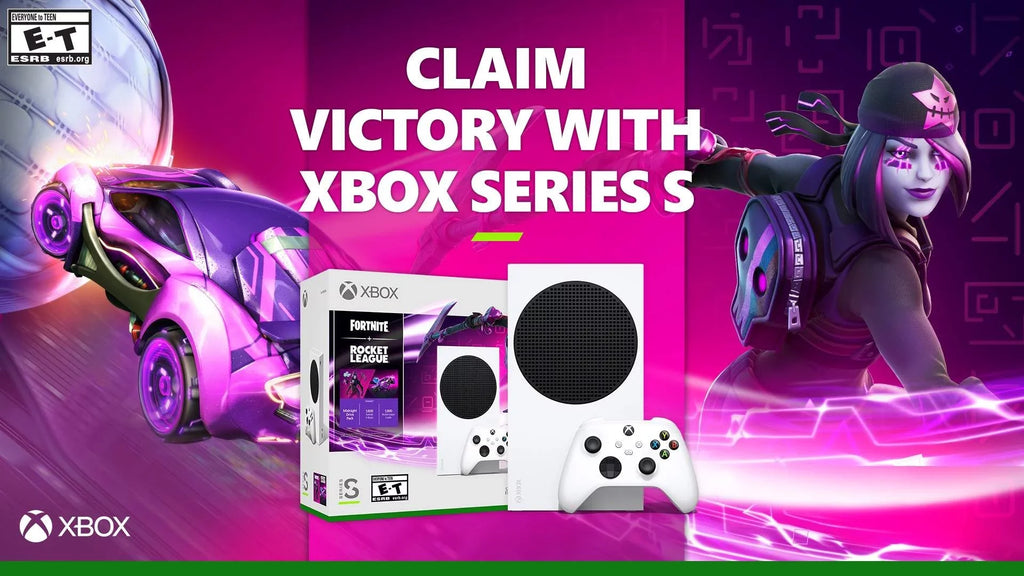 Microsoft Xbox Series  Fortnite & Rocket League Midnight Drive Pack Bundle with Overwatch 2 Waypoint Pack