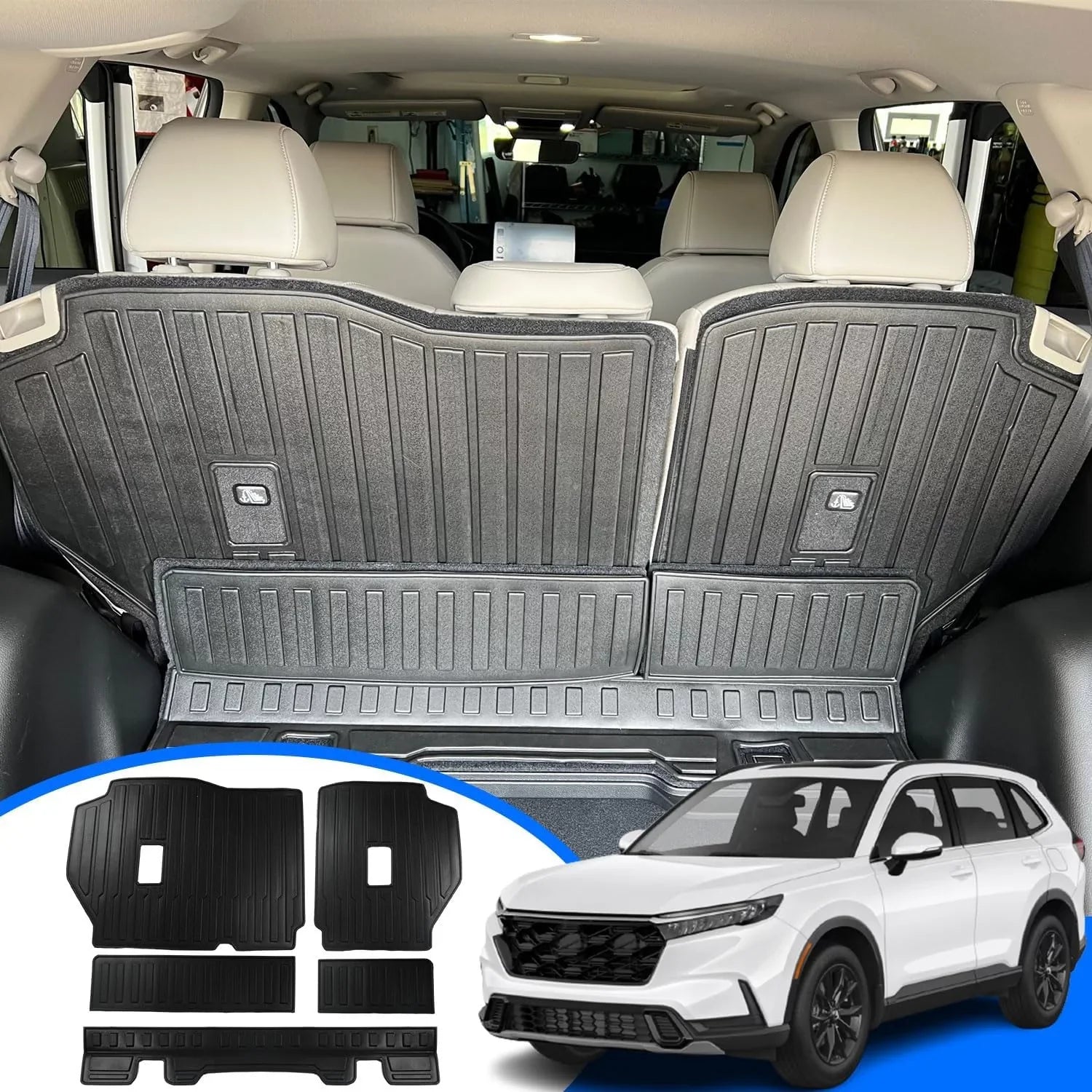 Seat Back Protector fit Honda - 2023-2024 Backrest Protector for Honda - 2023 2024 Suv Accessory Black Rear Trunk Backrest Mat