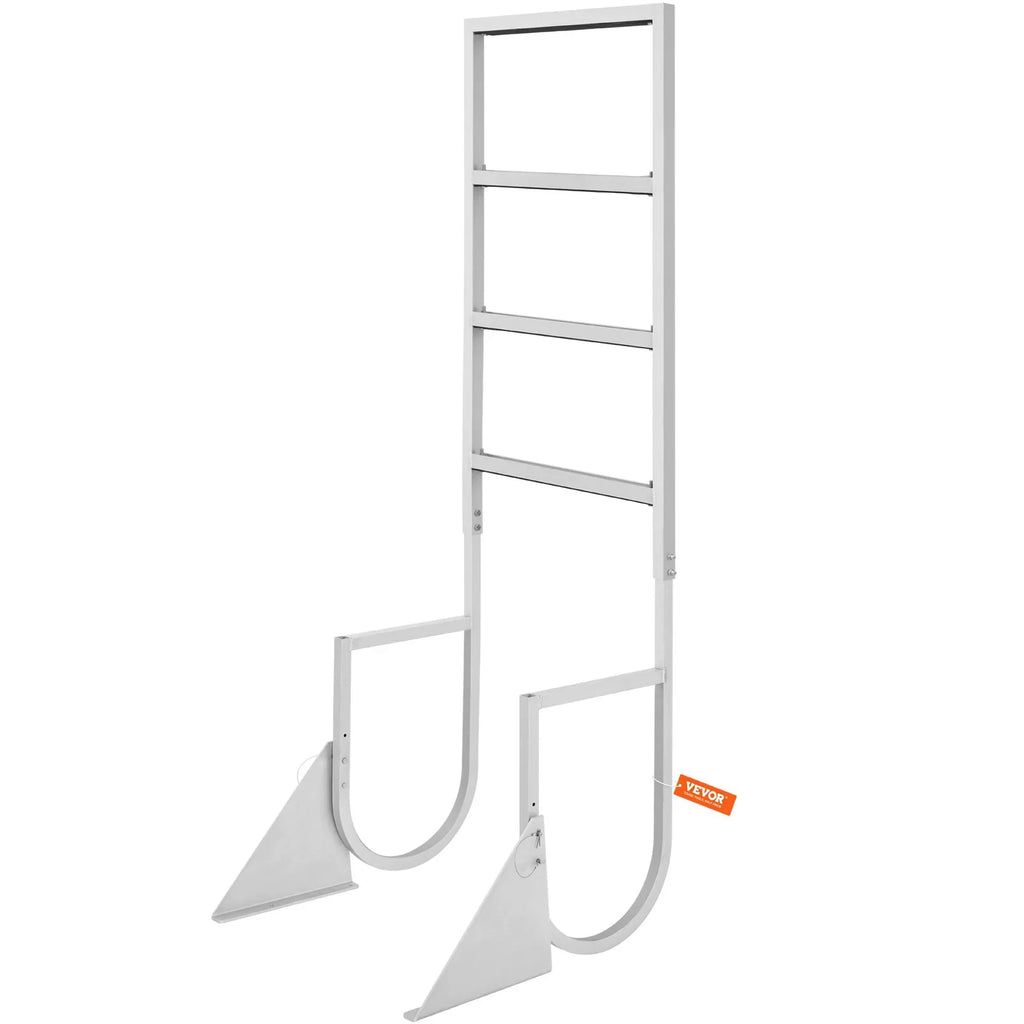 Dock Ladder, Flip-Up 4-Step Aluminum Alloy Pontoon Boat Ladder for Ship, Lake, Pool