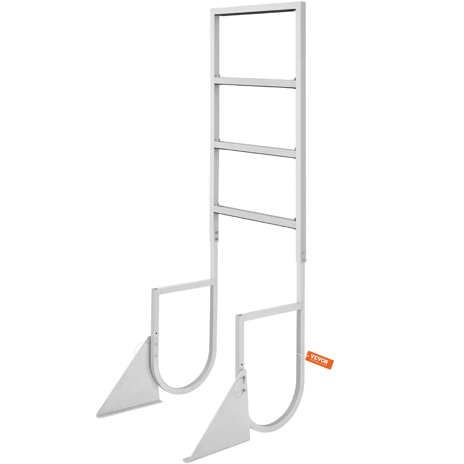Dock Ladder, Flip-Up 4-Step Aluminum Alloy Pontoon Boat Ladder for Ship, Lake, Pool