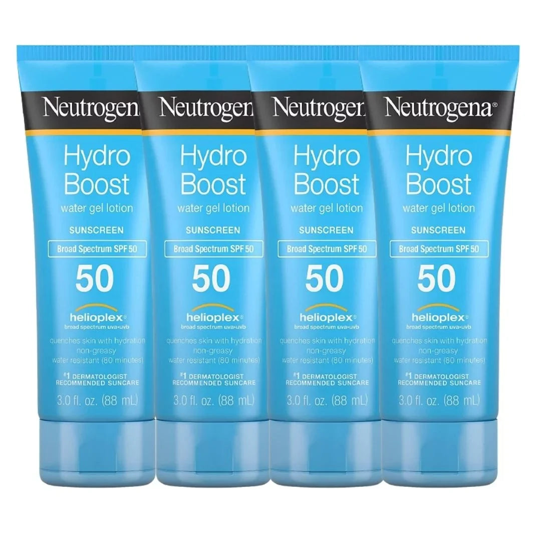HydroBoost Moisturizing Water Gel SunscreenLotion Oil Free(4 Pack 3  Per Pack)