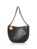 Women's Black Solid Faux Leather Chain Detail Chain Strap Shoulder Bag