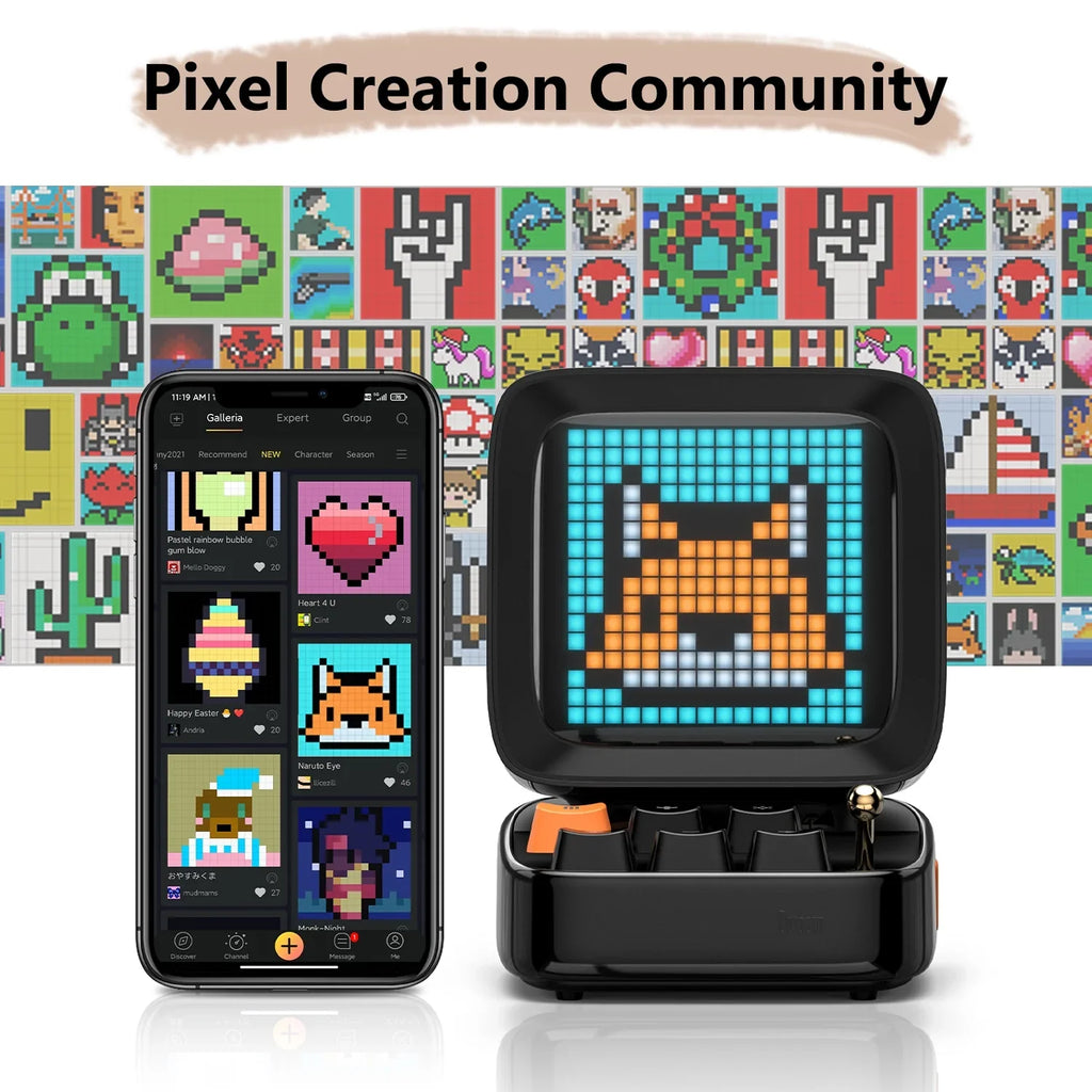 Divoom Ditoo Plus Pixel Art Blutooth Speaker, 10W, Black