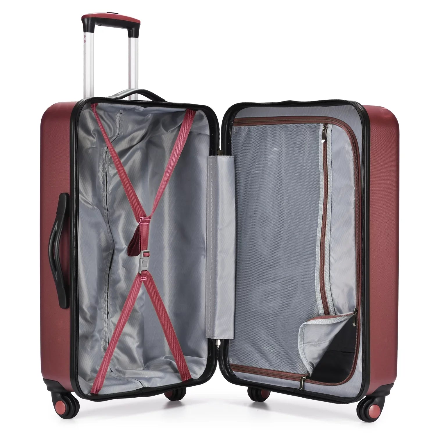 Travel Select  Savannah 3 Piece Hardside Spinner Luggage Set, Red