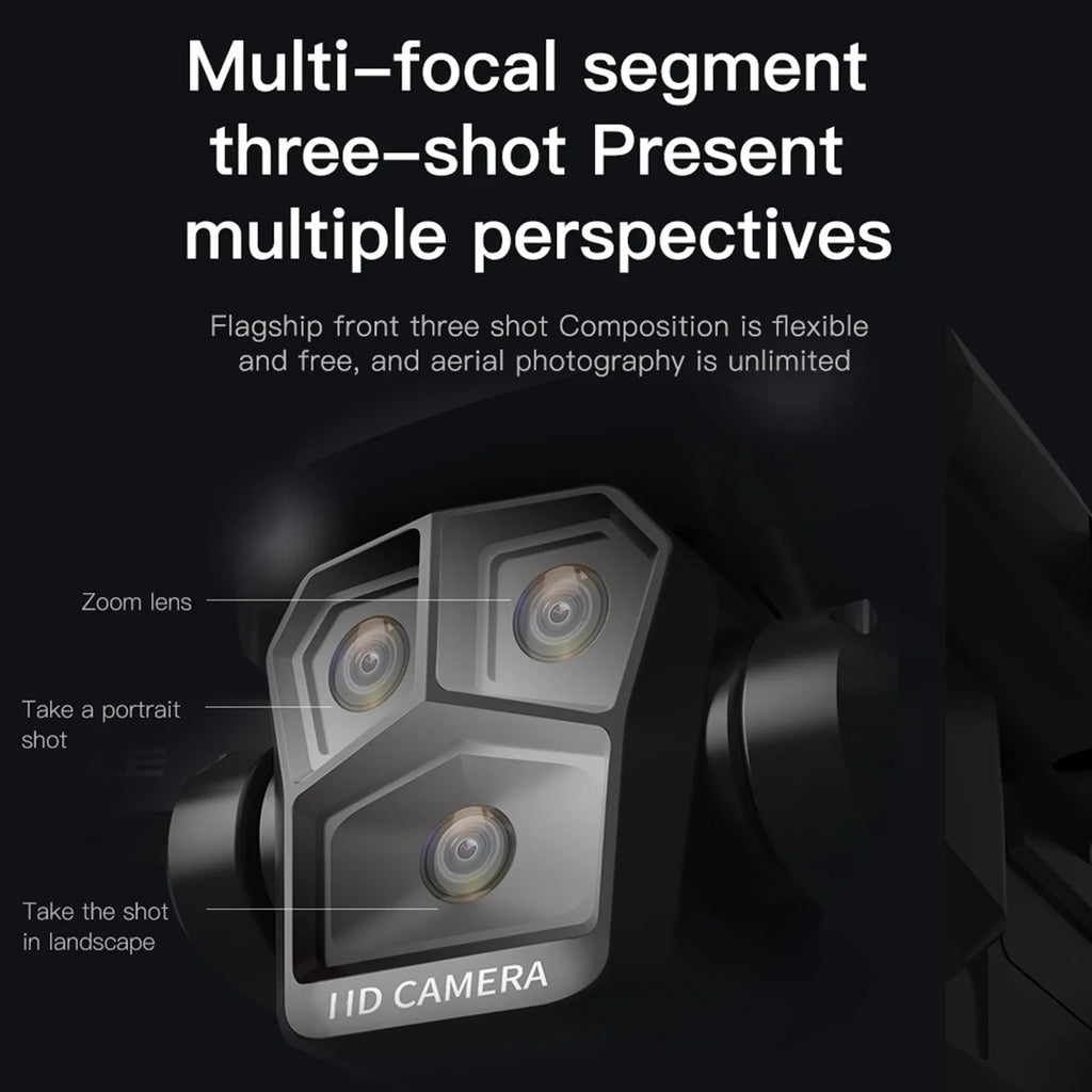 Dcenta Remote Control  with Camera 4K 3 Front Camera 2 Bottom Camera Obstacle Avoidance 5GWiFi  Storage Bag Package Trajectory Flight Gesture Photography Follow Flight