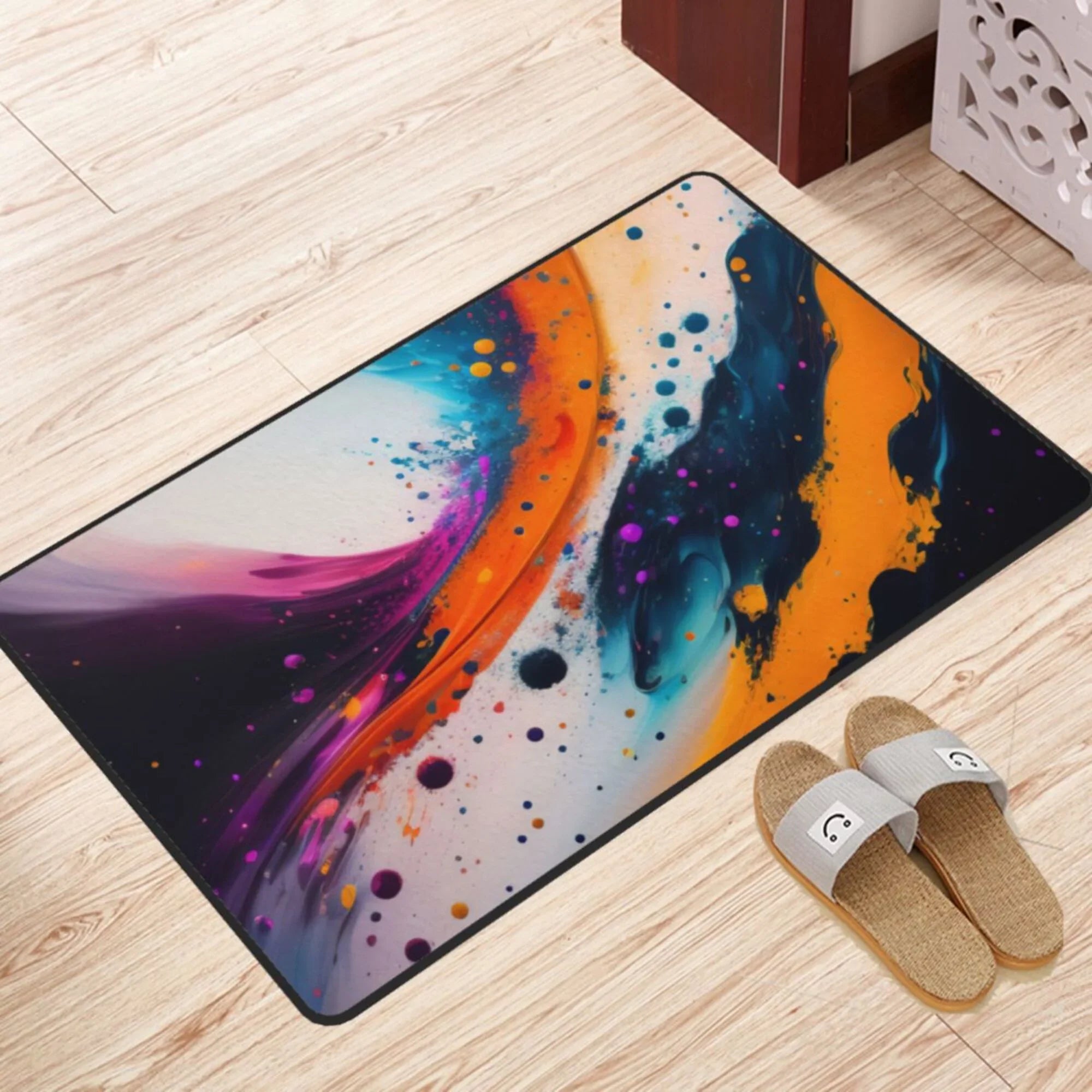 Fractal Blaze Texture Area Rugs Doormat Outdoor Entrance , Facecloth Non-slip Floor Mat Rug for Living Room Kitchen Sink Area Indoor 36"x24"