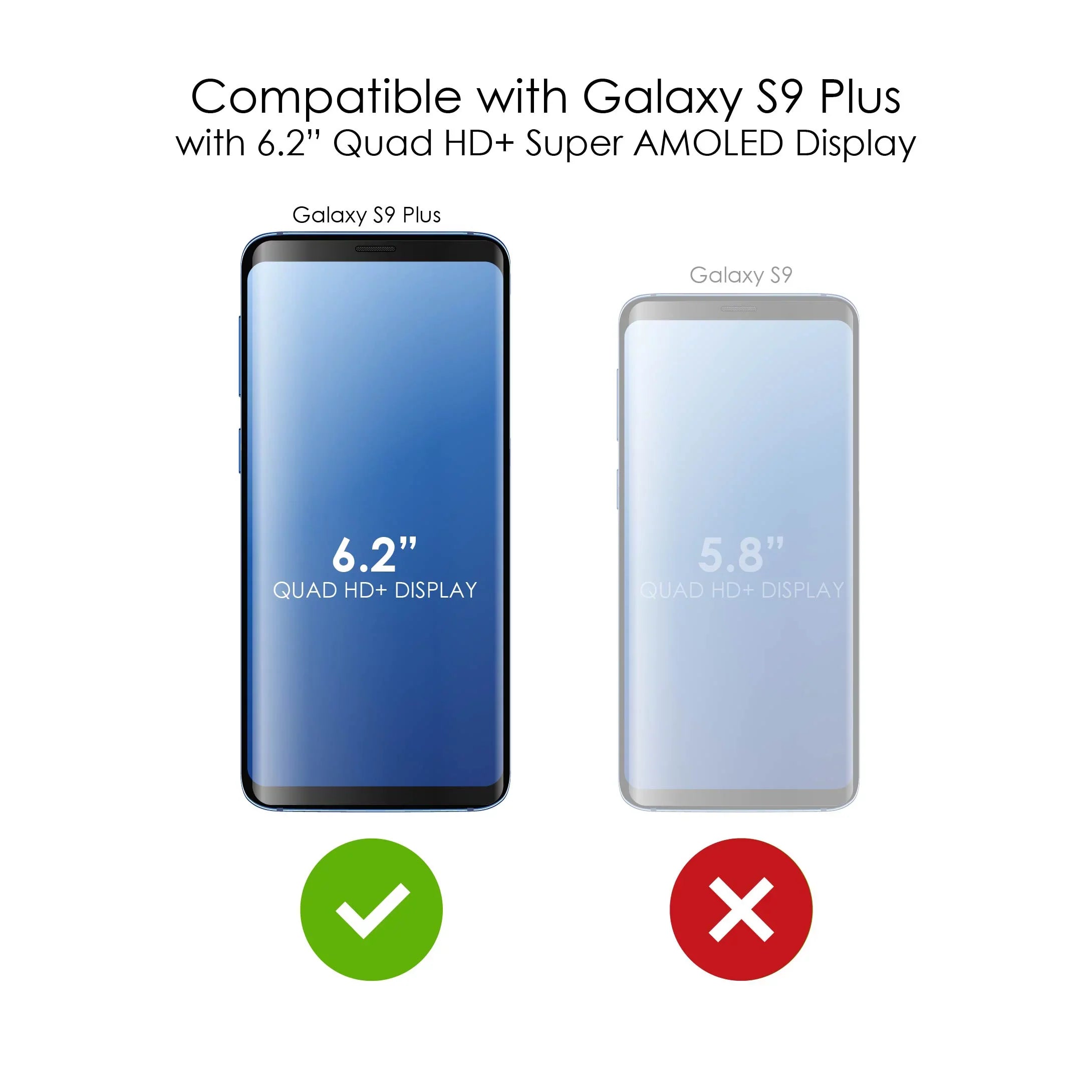 DistinctInk Clear Shockproof Hybrid Case for Samsung Galaxy +  (6.2" Screen) -  Bumper, Acrylic Back, Tempered Glass Screen Protector - Luke 1:37 - Faith Does Not Make Easy Makes Possible