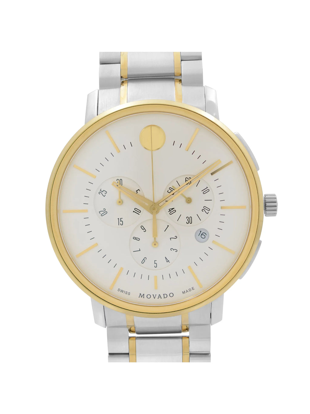 Movado Thin Classic 42mm Two-Tone Steel Silver Dial Quartz Mens Watch 0606887