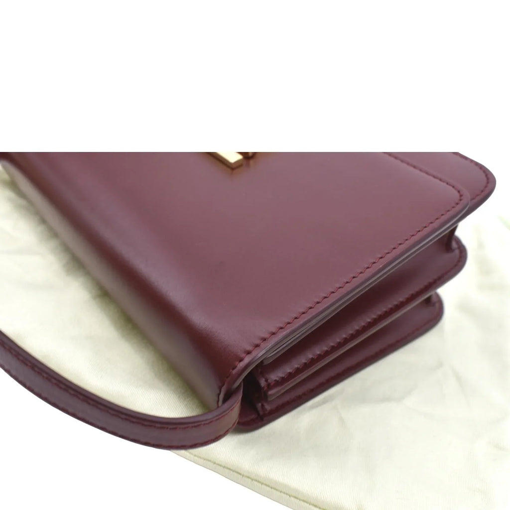 Pre-owned  Tb Lola Leather Shoulder Bag Red