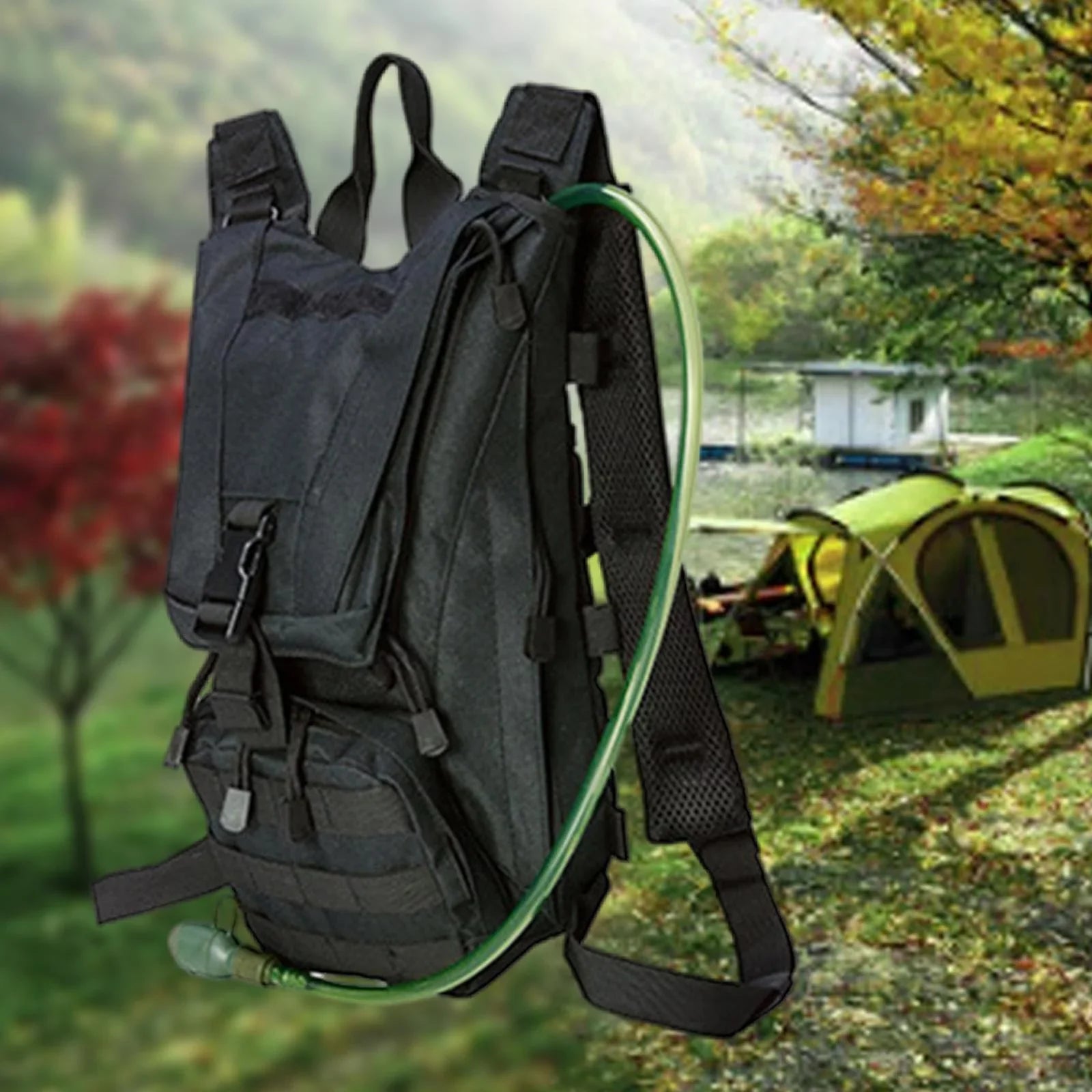Adventure Water Bladder Backpack Pack Daypack Rucksack Haversack for Mountaineering Traveling Hiking Climbing Jogging Black