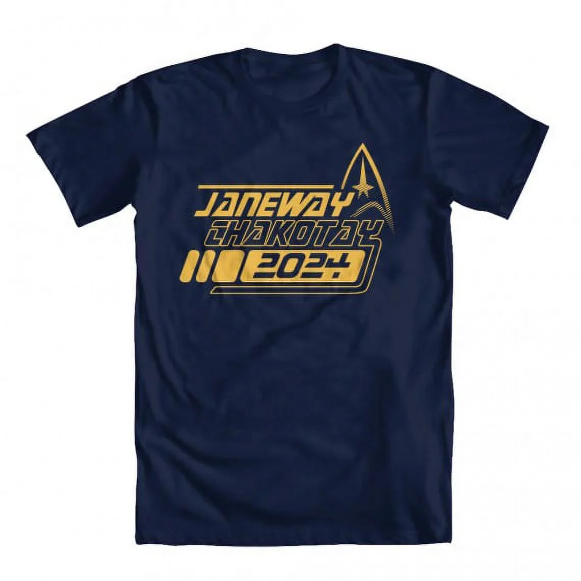 Janeway Chakotay 2024 Original Artwork Inspired by Star Trek Men's -shirt Blue Large
