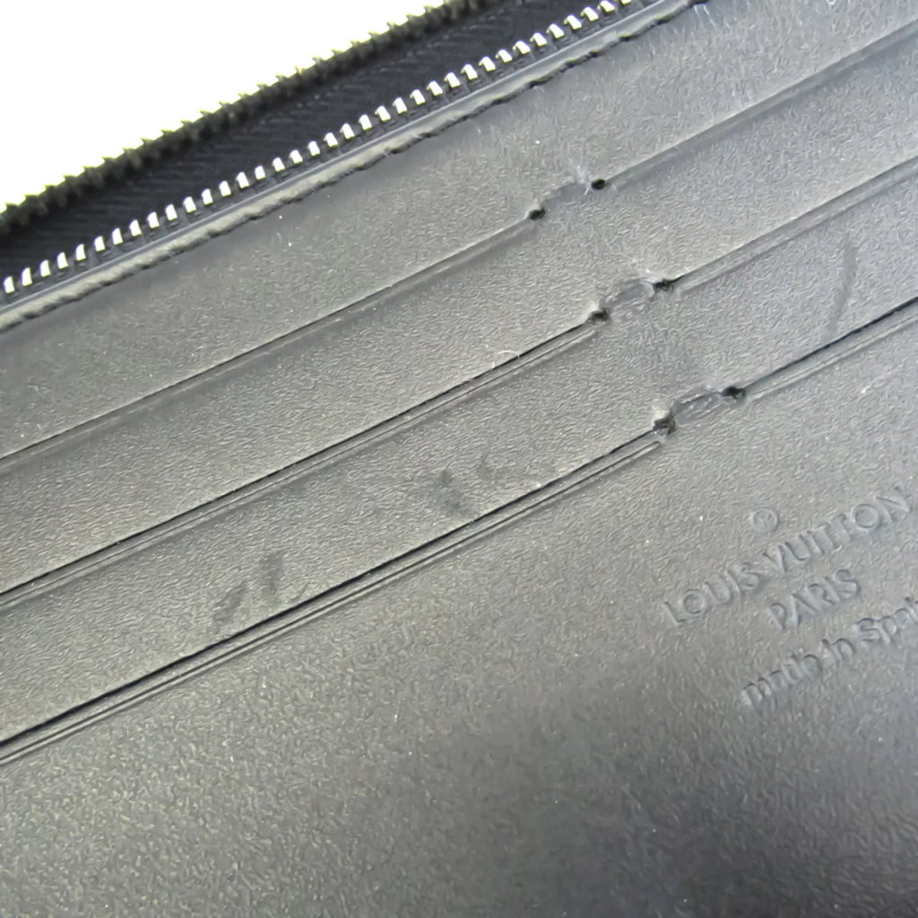 Pre-Owned Louis Vuitton Zippy Organizer  Men's Utah Leather Long Wallet (bi-fold) Basalt (Good)
