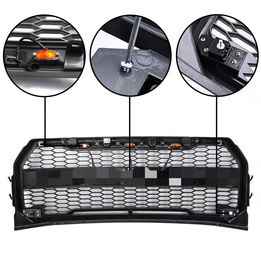 Raptor Style Front Bumper Grill Hood Grille for Ford  -150 2009-2014 Black