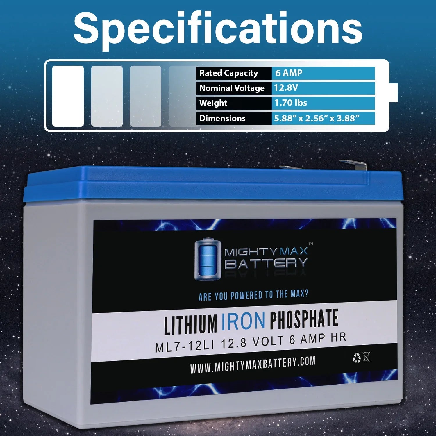 12V 7AH Lithium Replacement Battery for Altered Pro-Line 600 -