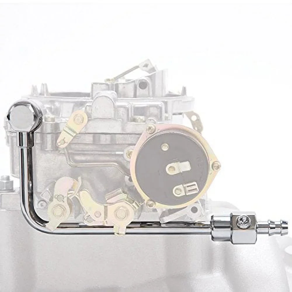 Edelbrock 8126 Chrome Steel Fuel Line Kit with 3/8 Barb Fitting