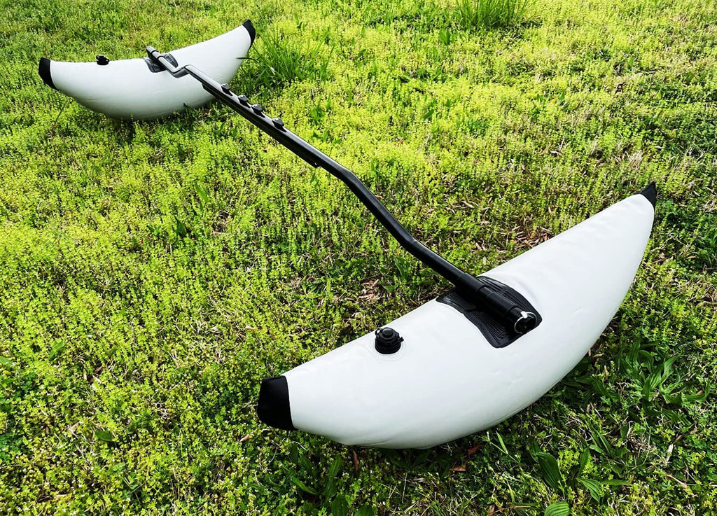 Pactrade Marine Boat Kayak Canoe Outrigger Stabilizer System  Inflatable Float Buoy Buoyant Fishing Grey Gray Tube Sidekick Arm Kit Breath Kayaking Rod Adjustable Accessories Repair Patches Outdoor