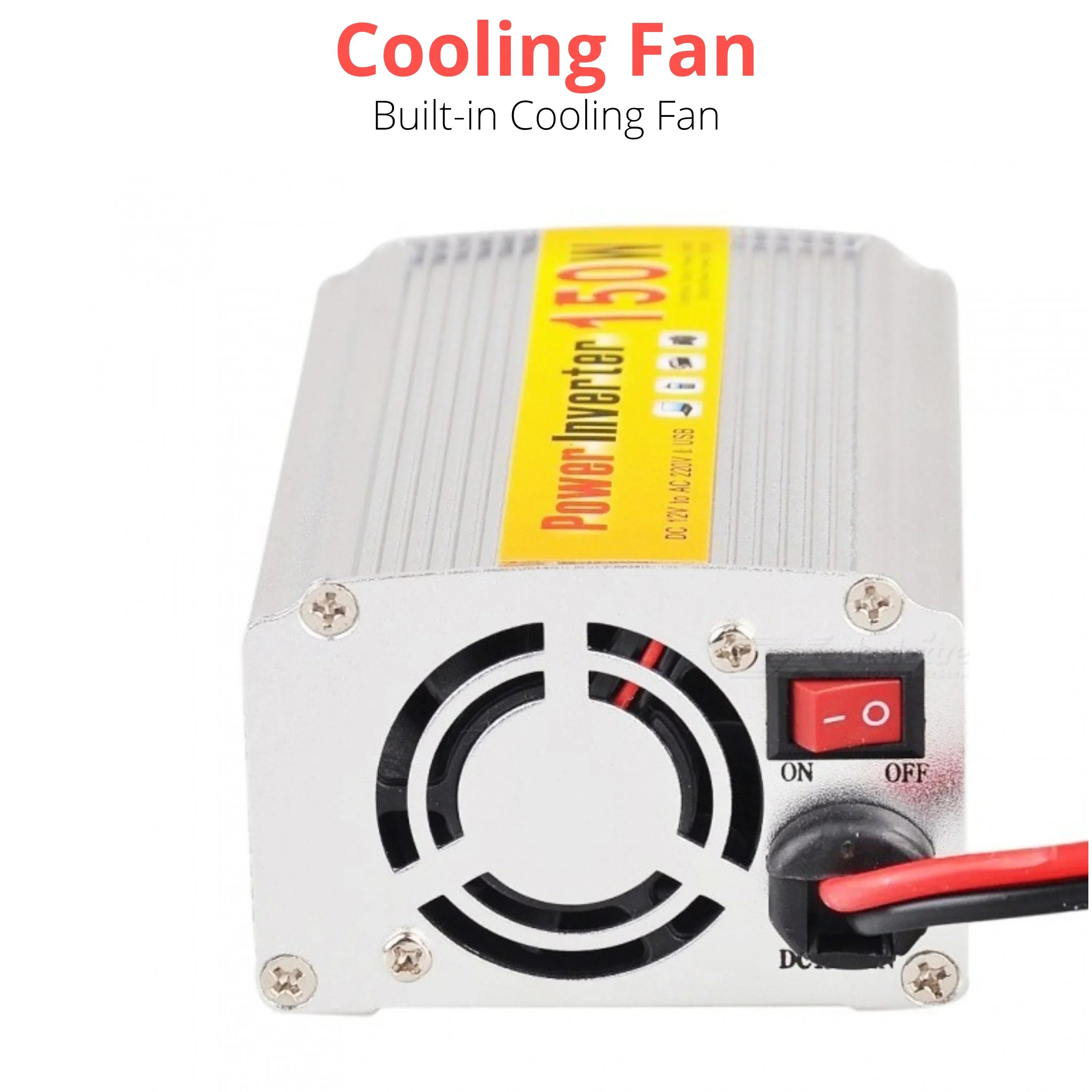Power Inverter 150W  Car Charger Universal Socket Adapter  12V to  110V w/ Cooling Fan/Overload Protection