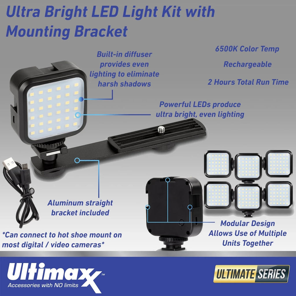 Ultimaxx 4K Ultra  42MP Camcorder Video Vlog Camera with  Light Bundle