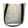 Betsy Drake  16 x 16 in. Chester River Maryland Nautical Map Tote Bag - Medium