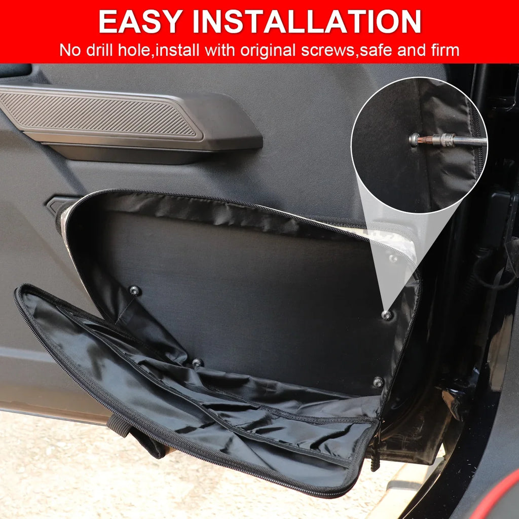 Front Storage Bags Door Net Pocket Organizer For 2021-2023 Ford Bronco 2/4 Doors