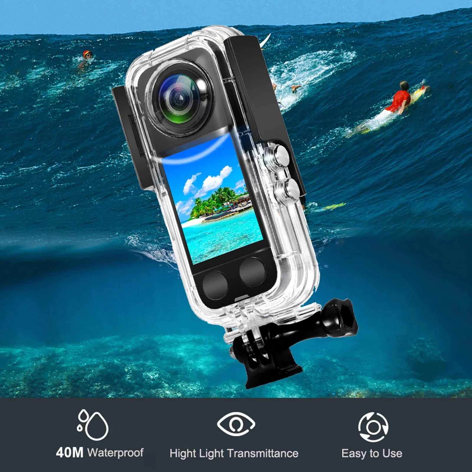 ametoys Panoramic Dive Case Waterproof Case Diving Housing Underwater 40M Replacement for