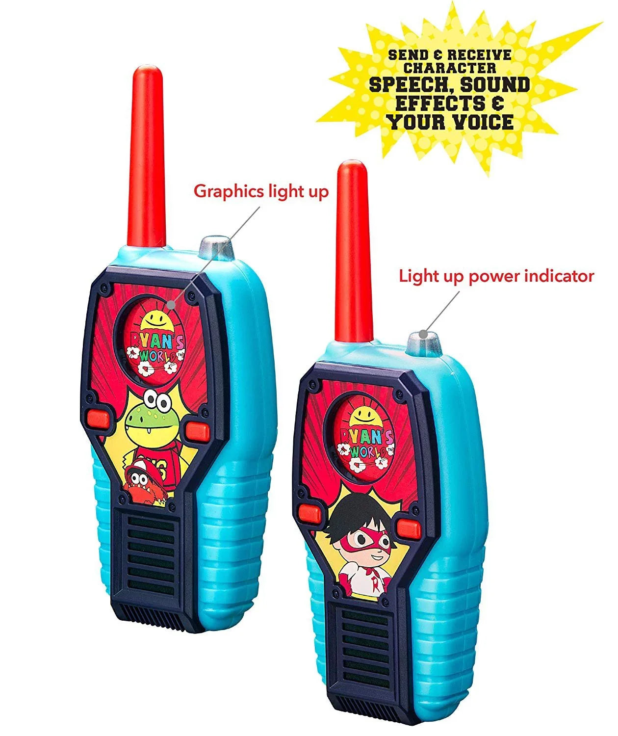 Ryans World  Walkie Talkies for Kids with Lights and Sounds