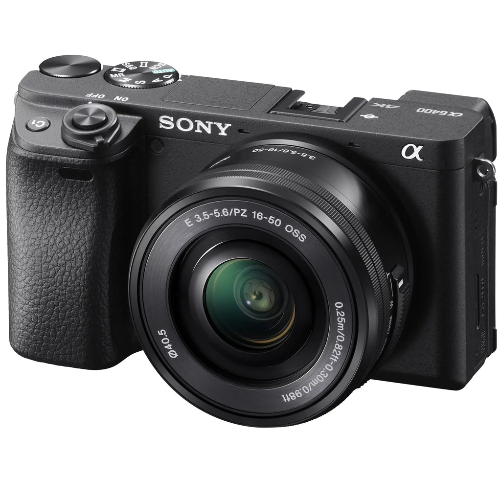Sony a6400 4K Mirrorless Camera -6400L/ (Black) with 16-50mm f/3.5-5.6  Lens Kit + 0.43x Wide Angle and 2.2X Telephoto Lens Deco Gear Case Filter Set & Extra Battery Power Editing Bundle
