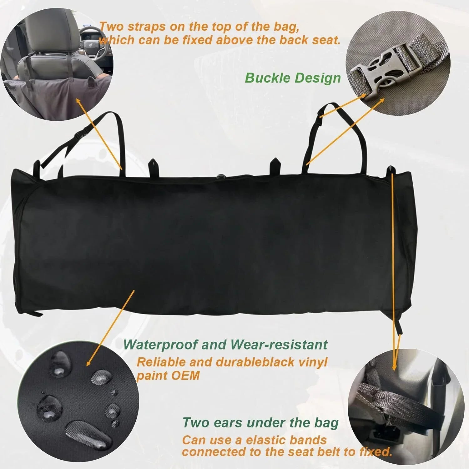 Window Storage Bag Soft Top Organizer 600D for 2021 2022 2023 Ford Bronco 4 Door