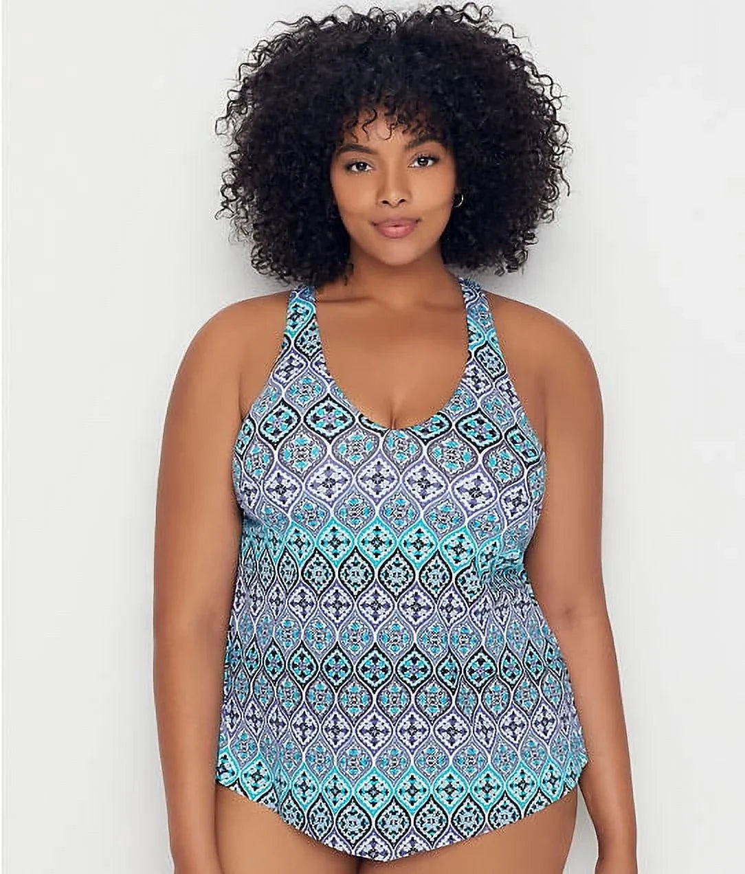 Multi Plus Size Bahia Oceania Underwire Tankini Swim Top,  16W,