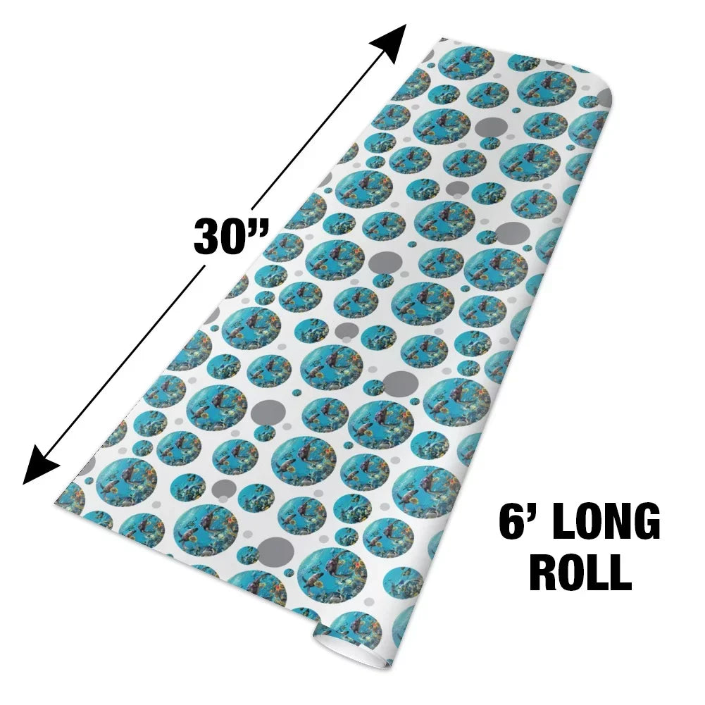Ocean Coral Reef Sea Turtles Diving Premium Gift Wrap Wrapping Paper Roll