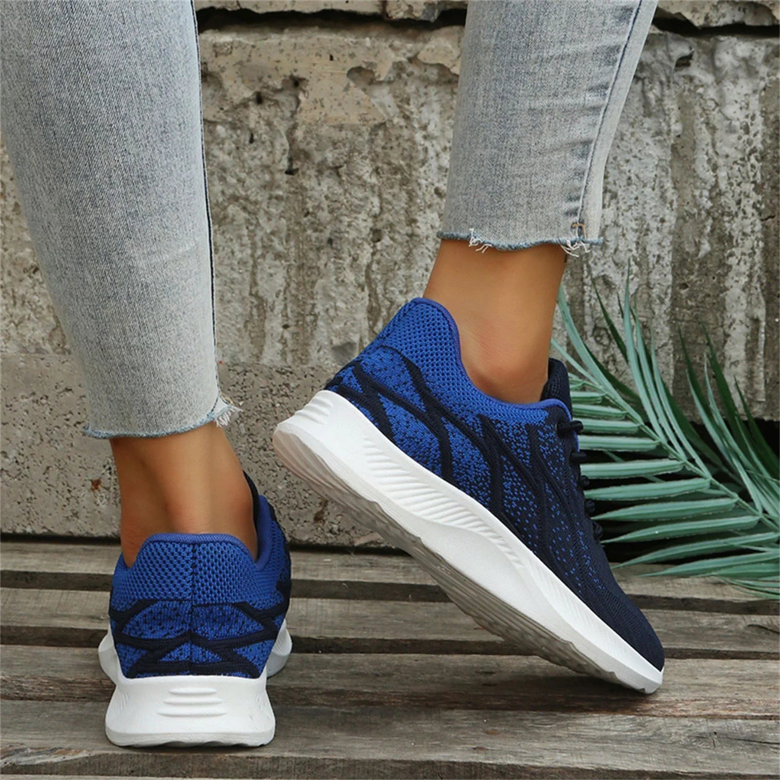 AdBFJAF Women Sneakers Size 11 1/2 Fashion Summer and Autumn Women Sneakers Shoes Mesh Breathable and Comfortable Lace Up Cross Pattern Colorblock