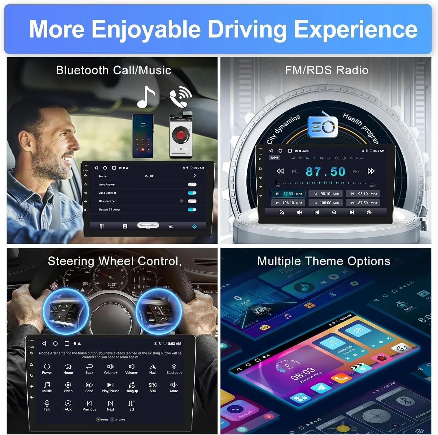 9 inch Car Stereo Radio w/Carplay Android Auto for Mazda -8 2003-2008 Double Din Android 13.0 Touch Screen Car Audio Receiver w/WiFi  Navigation Bluetooth  Backup Camera Mic - 2+32G