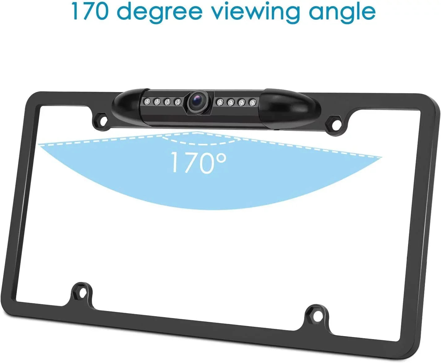 Backup Camera Rearview License Plate Frame for  -  Black