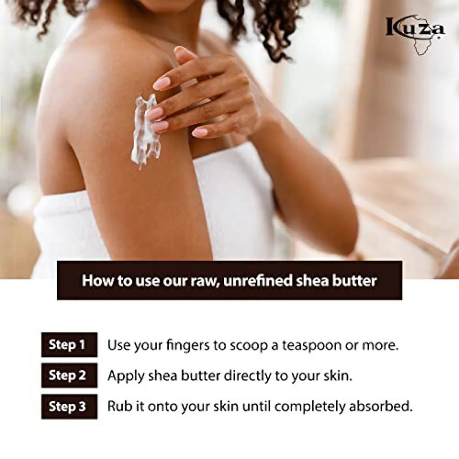 Kuza 100% Pure African Shea Butter with Borututu (22 Ounce, White Creamy)