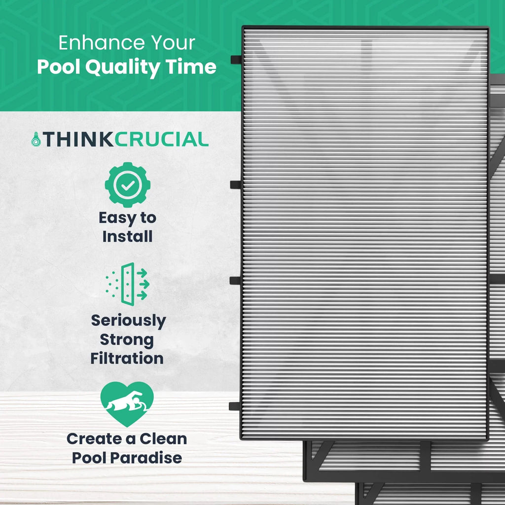 Think Crucial Replacement Ultra Fine Filters Compatible with Maytronics Dolphin, Nautilus  Plus, , , , , , Wave 65, Wave 90, Oasis  Models, Part# 9991432- - Large Filter Panels