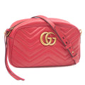 Pre-Owned Gucci Quilted Small Shoulder Bag  Marmont Women's Red Leather 447632 (Good)