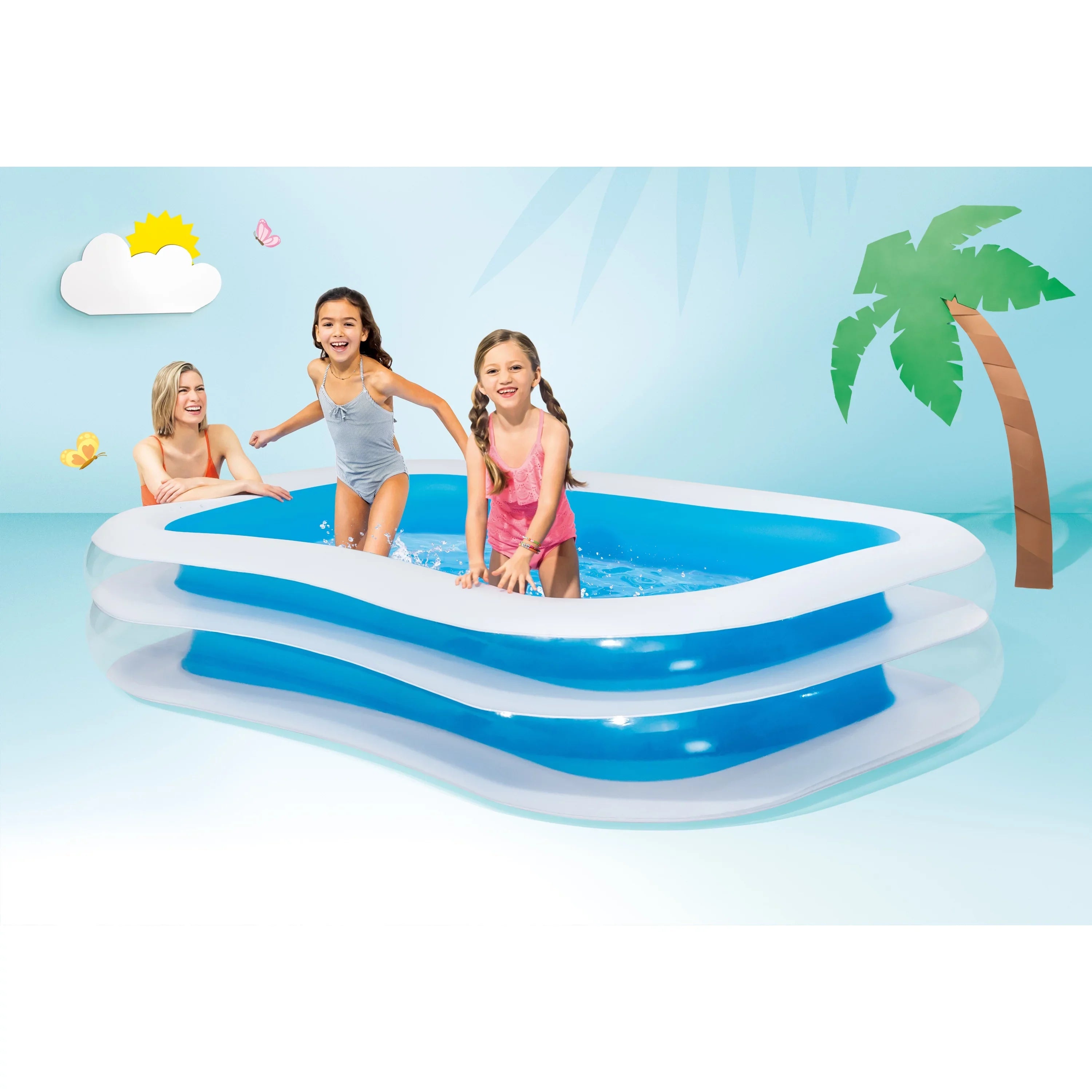 Intex Kool Splash Play Center with 8.5' x 5.75' Swim Center, Blue & White