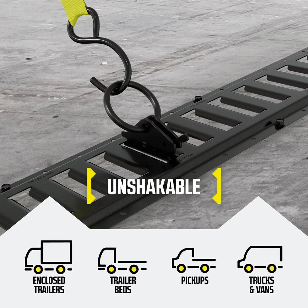 "20 -Track  Ring Tie-Down Anchors w/  Track Spring Fittings, Steel, Tie Down Cargo Loads to ETrack TieDown System Rails in Enclosed/Flatbed Trailer, Truck, Van, Pickup"