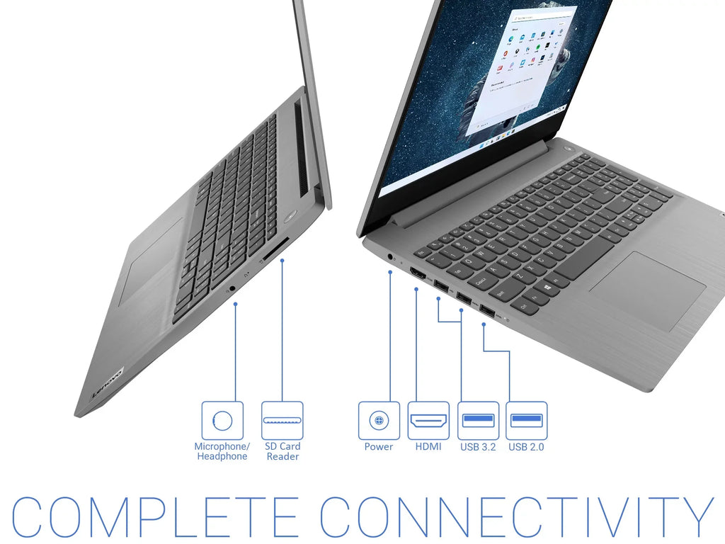Lenovo IdeaPad 3i Laptop, 15.6"  Display, Intel Core i3-1115G4 Upto 4.1GHz, 12GB , 256GB NVMe , , Card Reader, Wi-Fi, Bluetooth, Windows 11 Pro