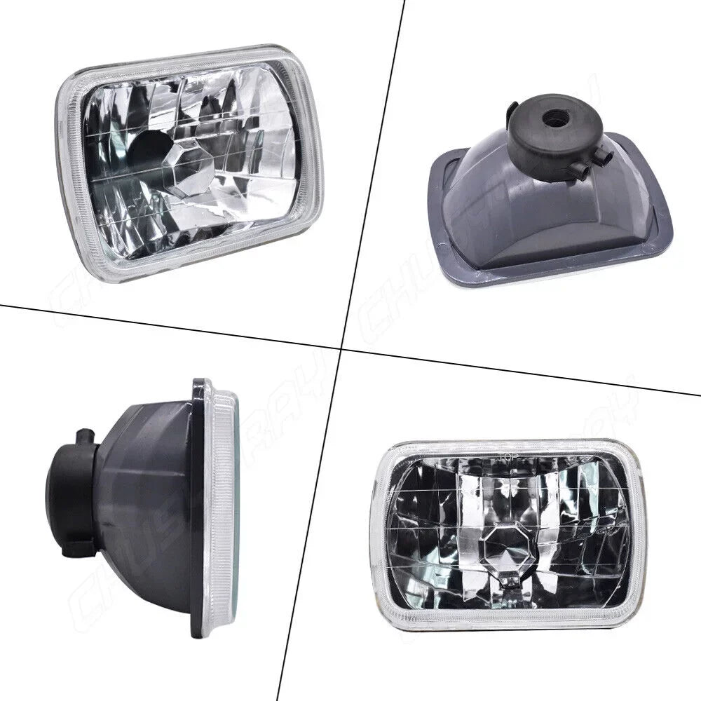For 1986-1995 Jeep Wrangler  1984-2001 Cherokee  2x 5X7" 7x6"  Headlights