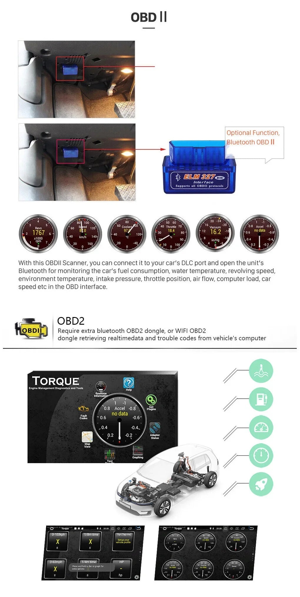 Android 2+32GB Car Stereo Wireless Carplay Android Auto Double Din Radio 10.1" 1280*720  Screen WiFi  Navigation Bluetooth  / Receiver  Backup Camera
