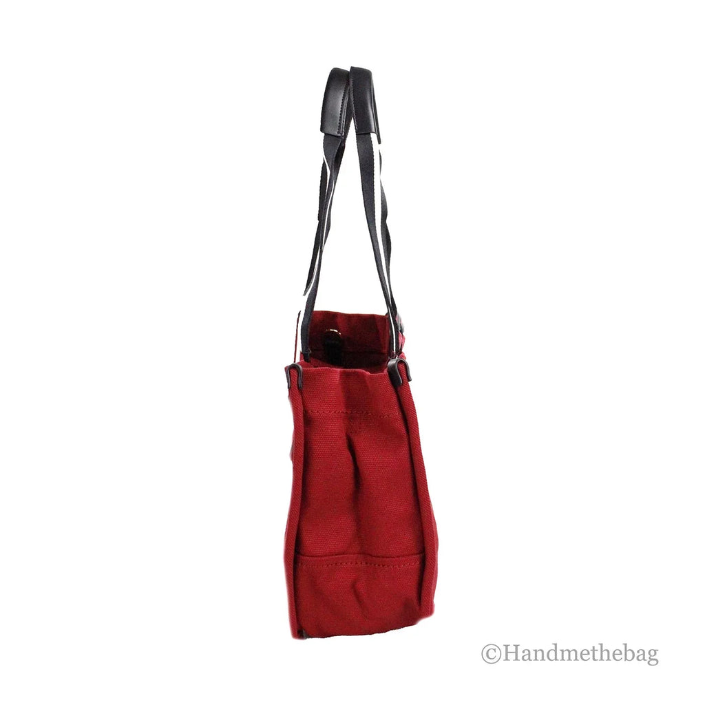 Marc Jacobs Medium Savvy Red Canvas Fabric Shoulder Convertible Tote Purse Bag