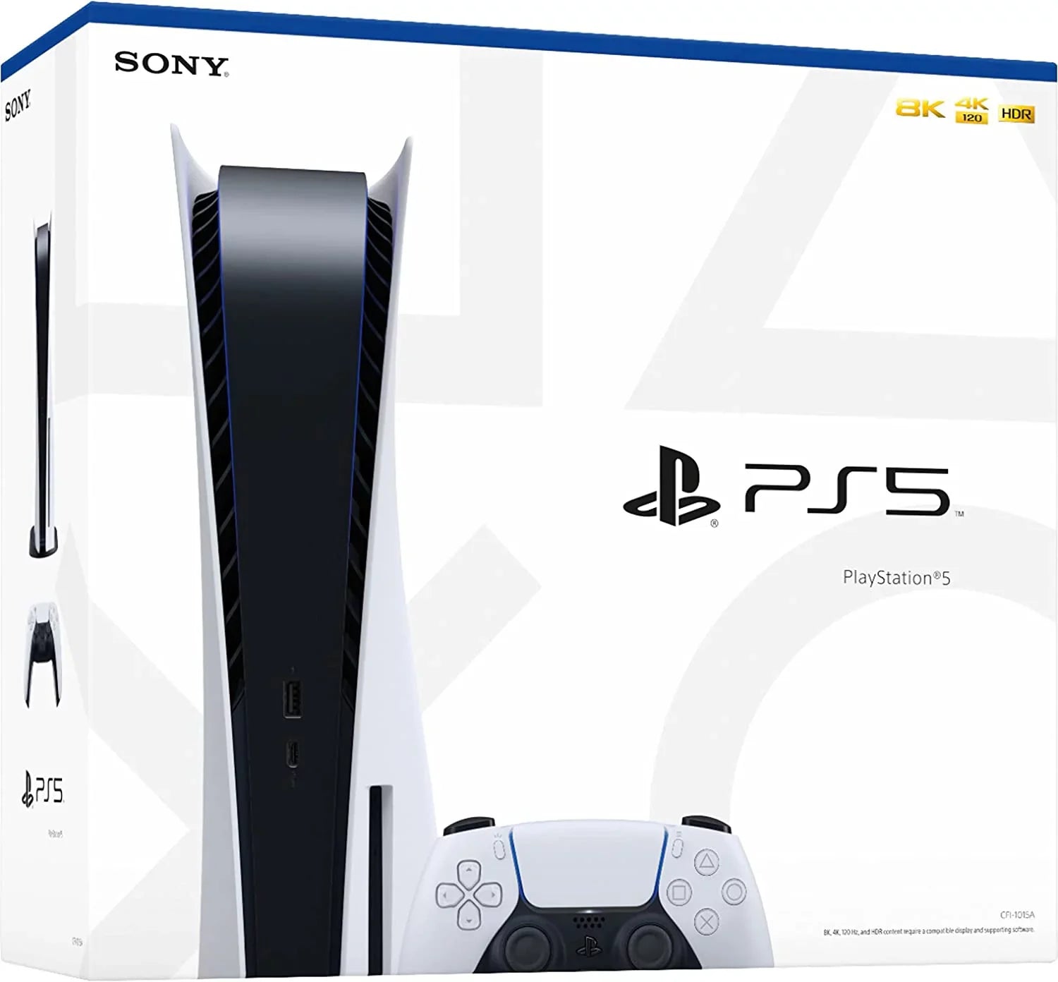 Playstation 5 Sony  Disc Version Gaming Console - x86-64- Ryzen Zen 8 Cores ,  Radeon , 4K  Blu-Ray, 16GB  Memory, Ultra-High Speed 825GB , WiFi 6,  5.1, Ethernet