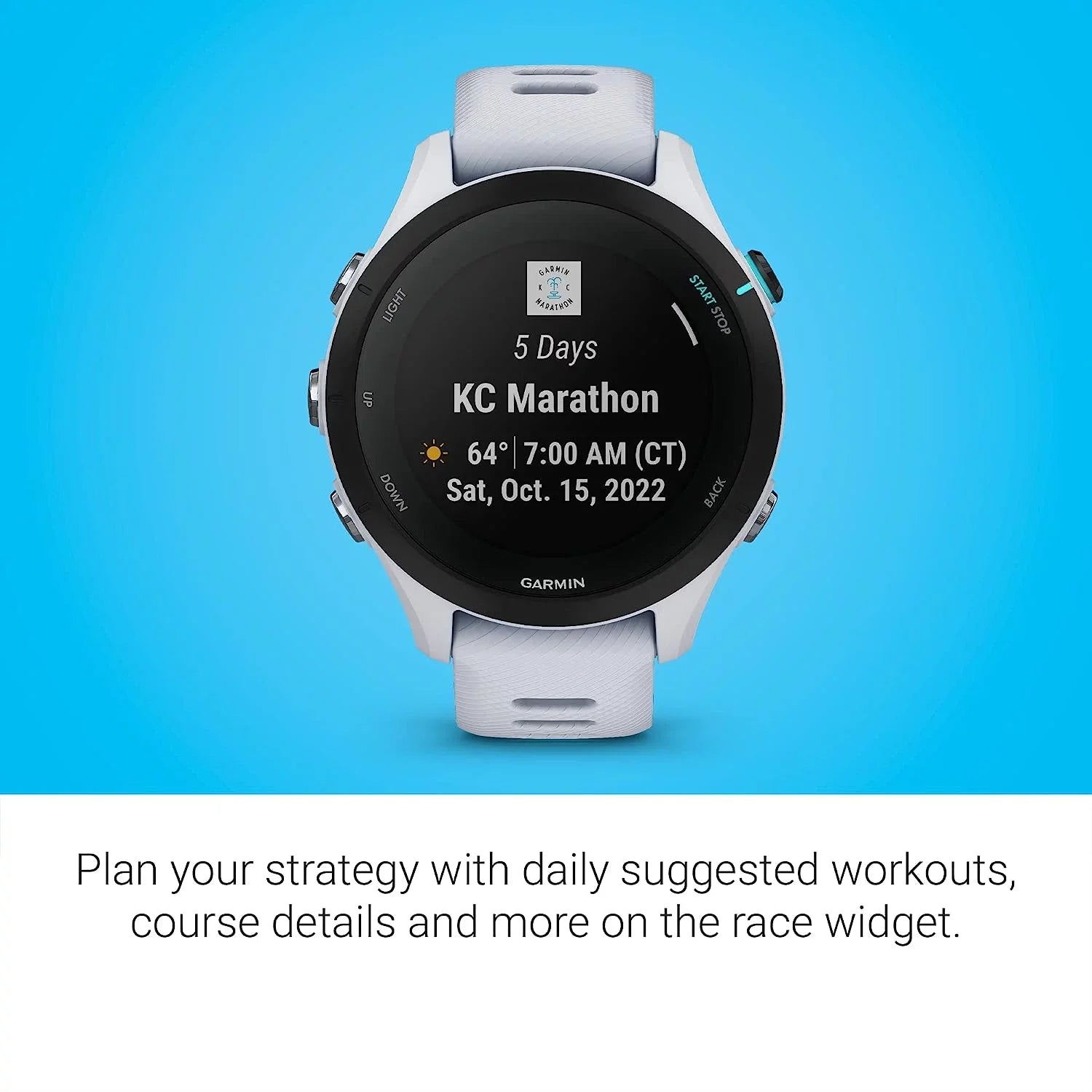 Garmin Forerunner 255S Music, Smaller  Running Smartwatch with Music, Advanced Insights, Long-Lasting Battery, Whitestone with Charging Base,  Car/Wall Adapters & 6Ave Cleaning Kit